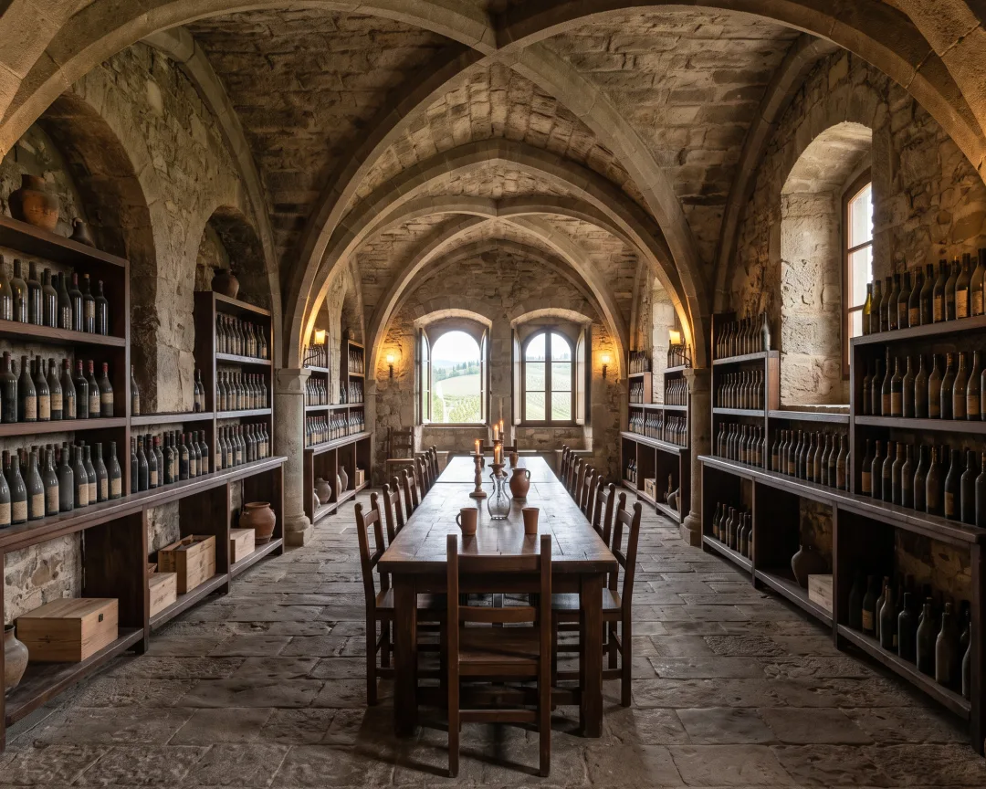 Un castello dell'anno Mille con dentro un'enoteca